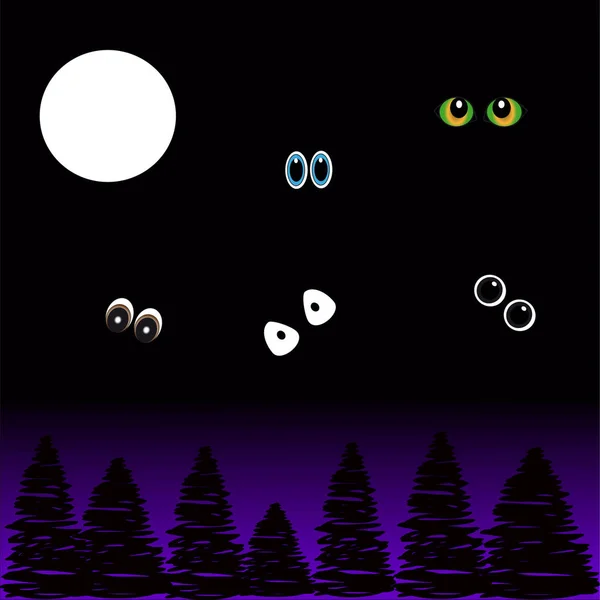 Les yeux dans la nuit — Image vectorielle