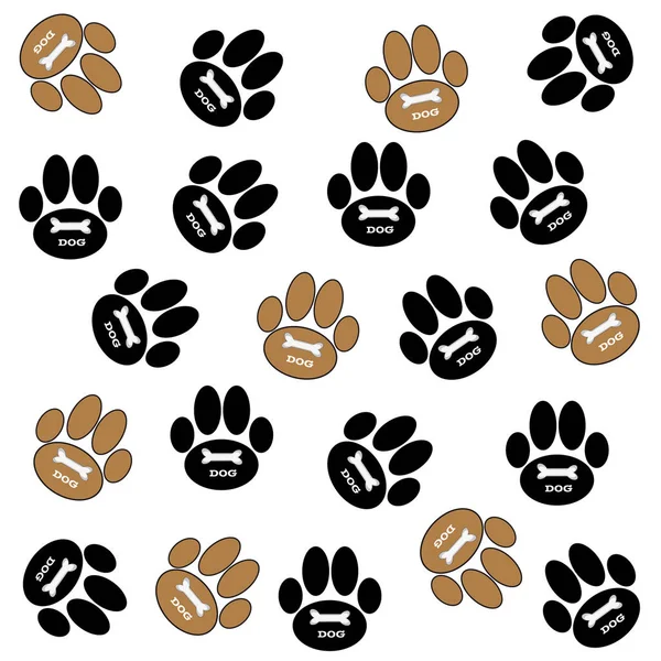 Dog paws on white background. — Stock Vector