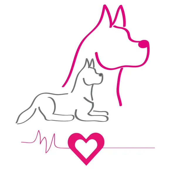 Barevné silueta psů — Stockový vektor