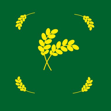 Yeşil bir arka plan üzerinde Mısır kulakları