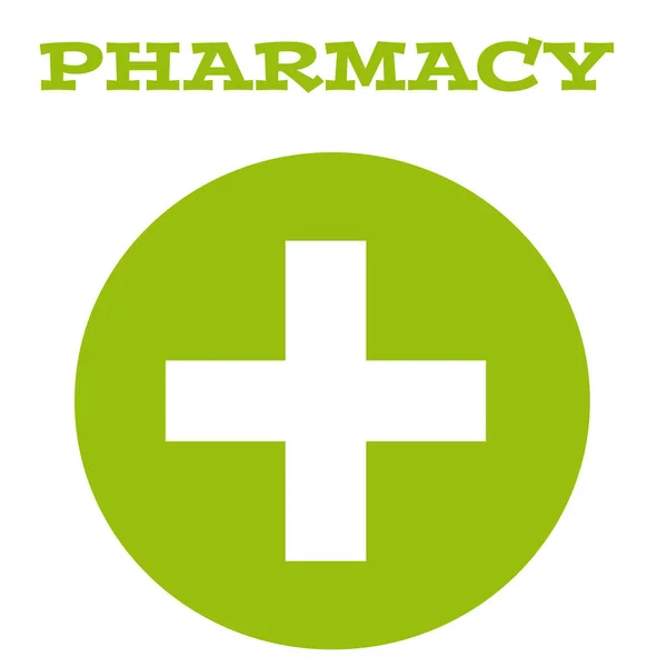 Símbolo da farmácia no fundo branco — Vetor de Stock