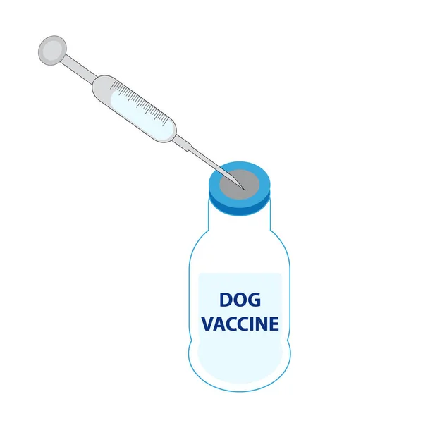 Шприц с вакциной на белом фоне — стоковый вектор