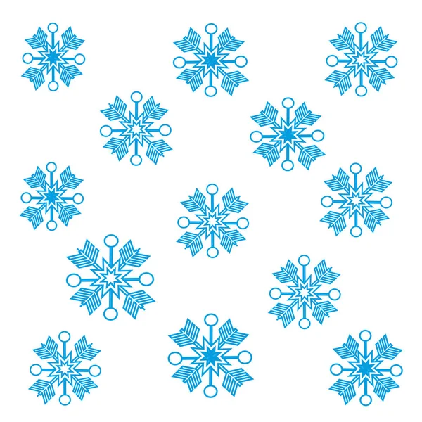 Schneeflocken auf weißem Hintergrund — Stockvektor
