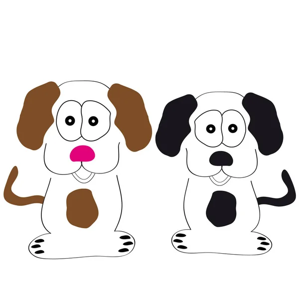 Psi na bílém pozadí — Stockový vektor
