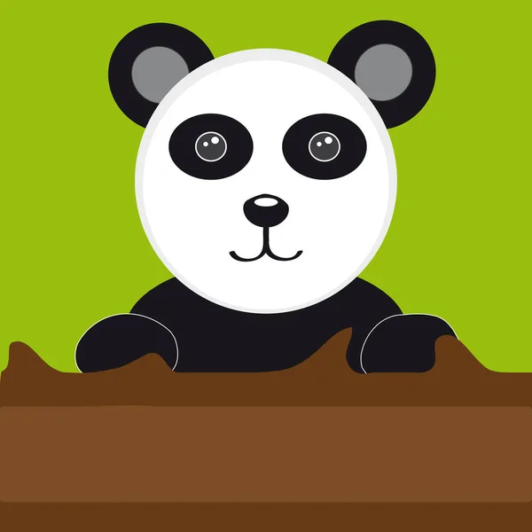 Panda fa zöld háttér — Stock Vector