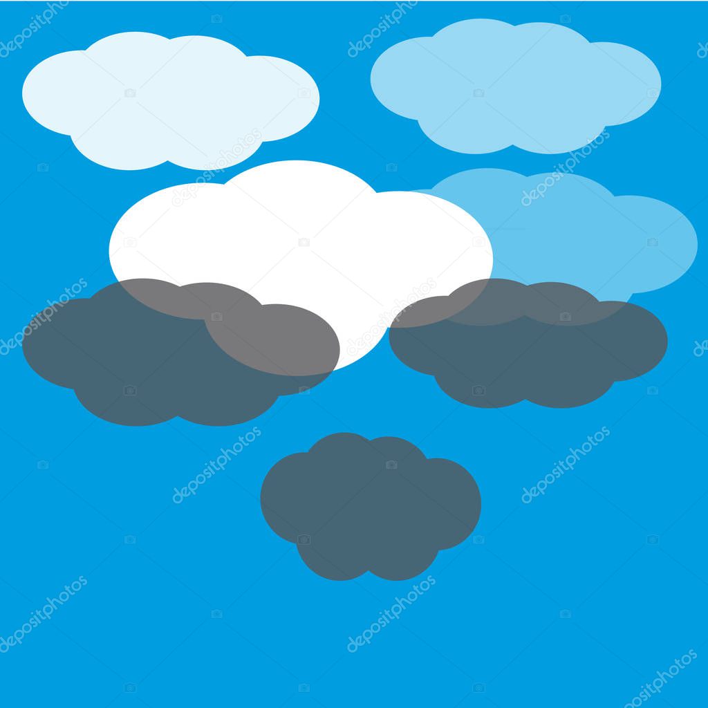 Clouds on blue background