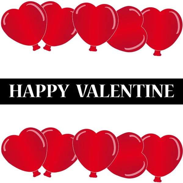 Ballon mit roten Herzen und Text auf weißem Hintergrund — Stockvektor