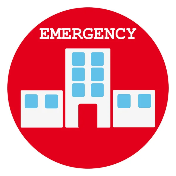 Símbolo del hospital en anillo rojo sobre fondo blanco — Archivo Imágenes Vectoriales