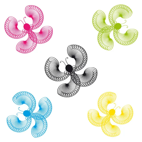 Couleur papillons sur fond blanc — Image vectorielle