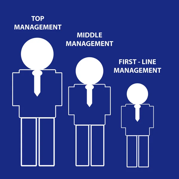 Иерархия управления на синем фоне — стоковый вектор