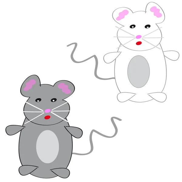 Dos ratones sobre fondo blanco — Archivo Imágenes Vectoriales