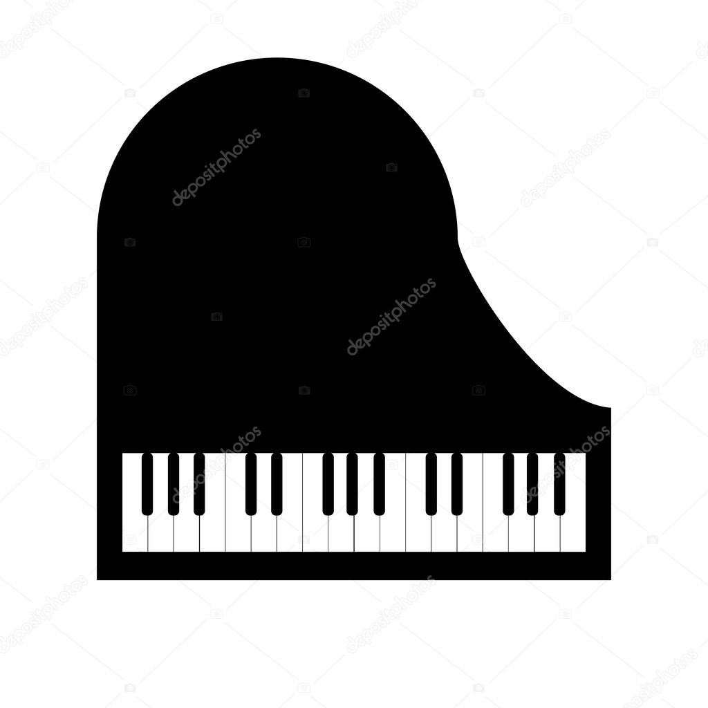 Piano on white background