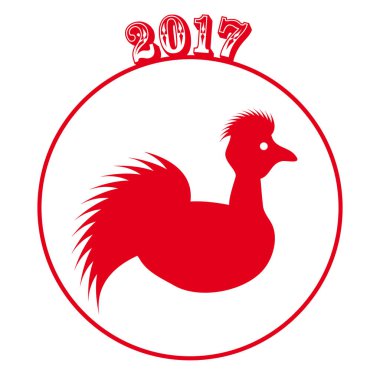 beyaz zemin üzerine kırmızı horoz