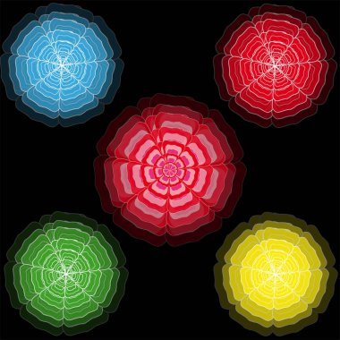 Çiçekleri siyah arka plan üzerine