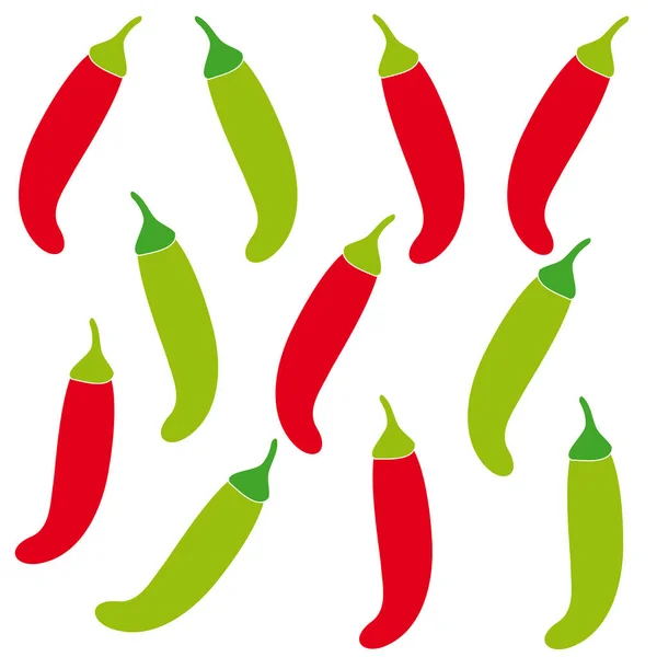 Chili peppers på vit bakgrund — Stock vektor