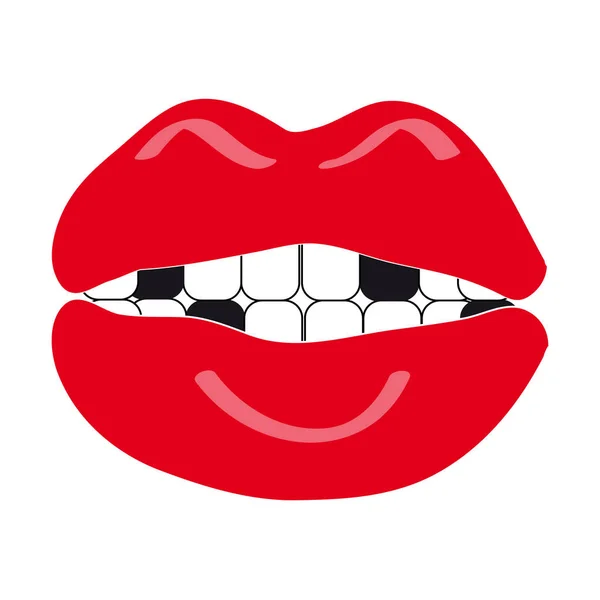 Στόμα με δόντια σε λευκό φόντο — Διανυσματικό Αρχείο