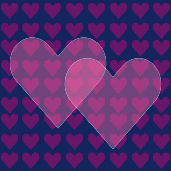 Coeurs sur fond bleu — Image vectorielle