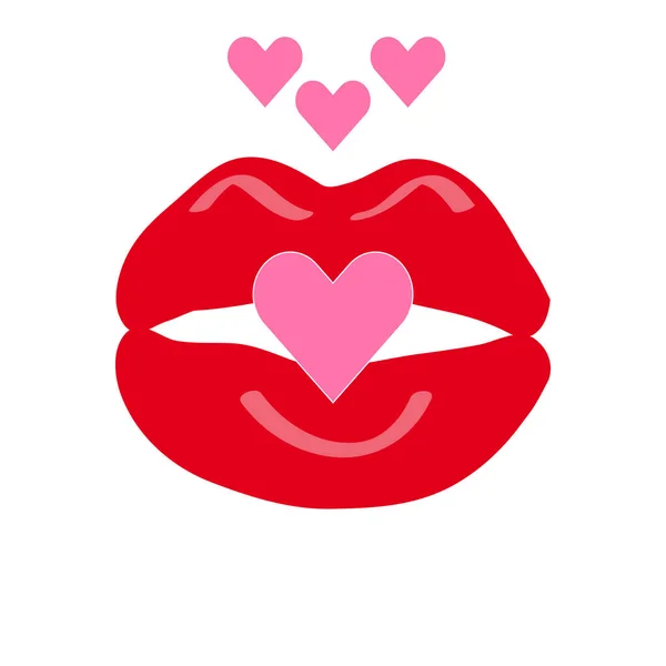 Beyaz arka plan üzerinde yürekleri ağız