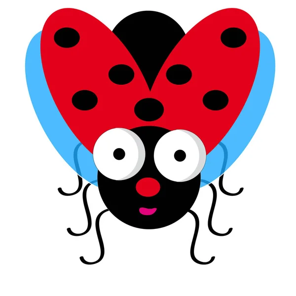 Ladybug op witte achtergrond — Stockvector