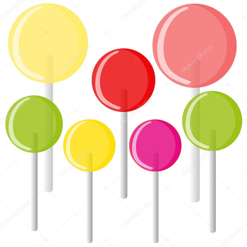 Lollipops on white background