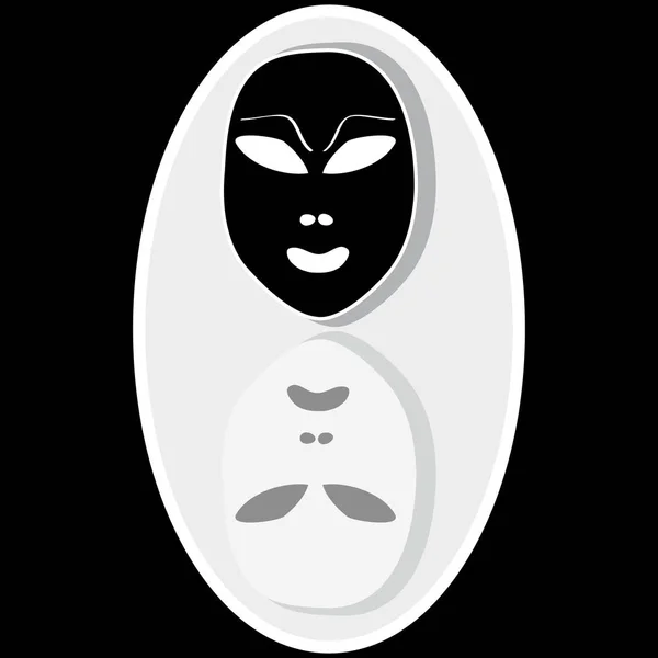 Masques sur fond noir — Image vectorielle