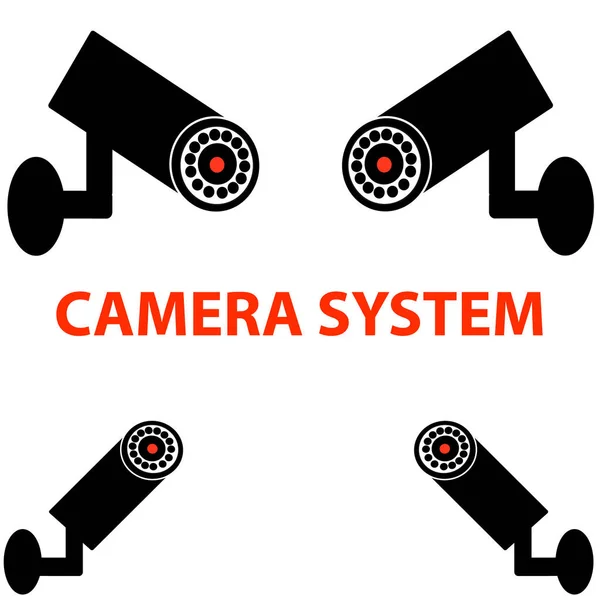 Camera system on white background — Stock Vector