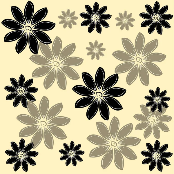 Blumen auf Toffee-Hintergrund — Stockvektor
