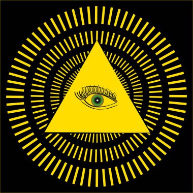 Sihirli göz siyah arka plan üzerine