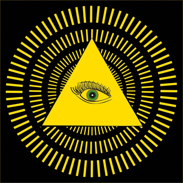 Sihirli göz siyah arka plan üzerine