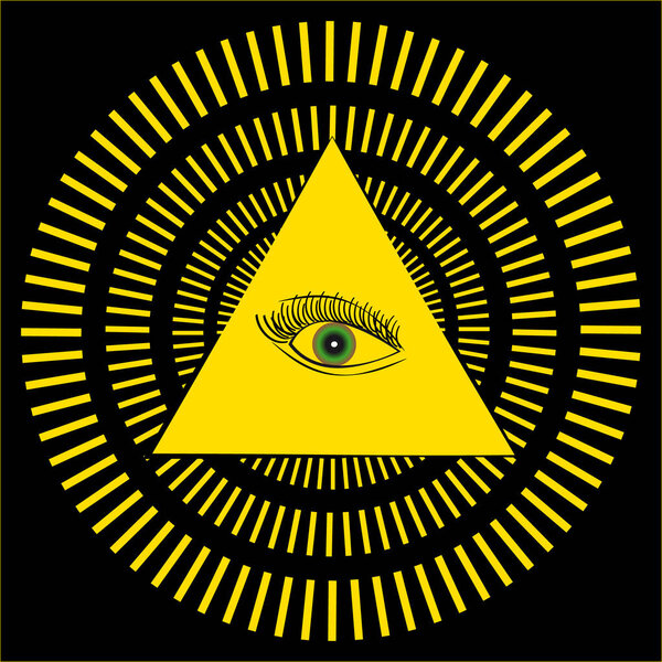 Magic eye on black background