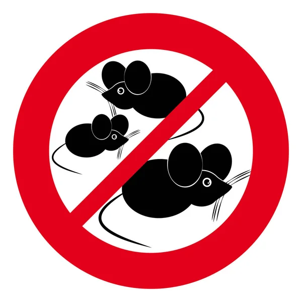 Žádné myši symbol na bílém pozadí — Stockový vektor
