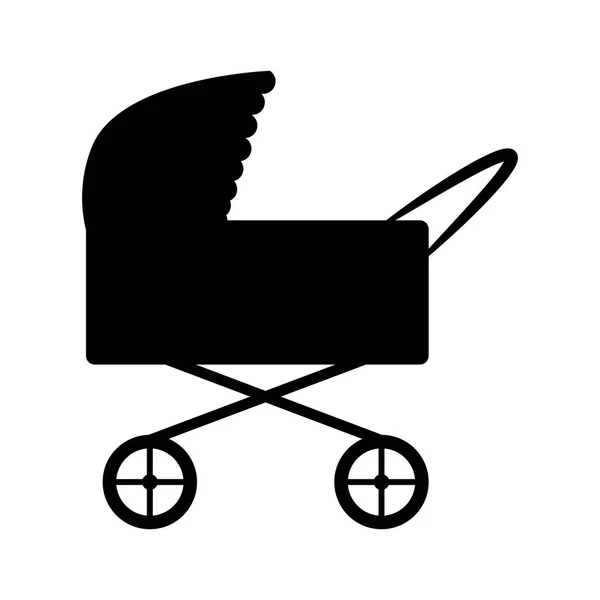 Kinderwagen auf weißem Hintergrund — Stockvektor