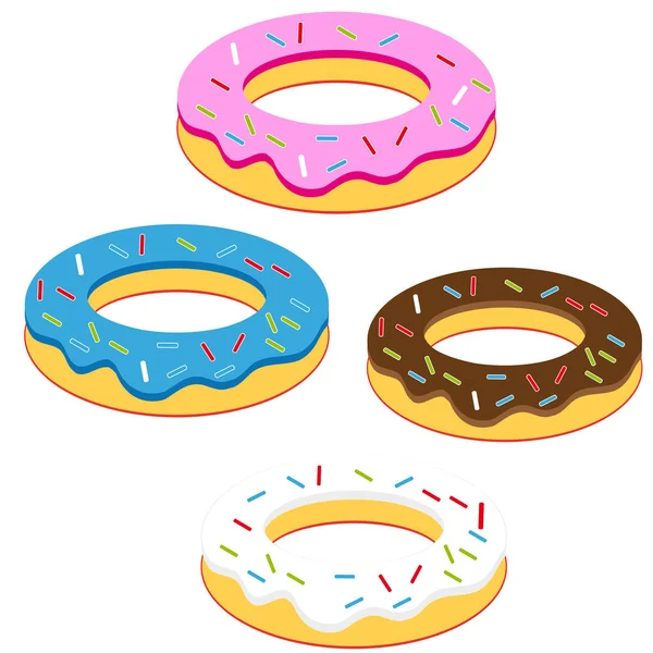 Donuts sur fond blanc — Image vectorielle