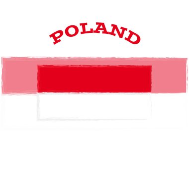 Beyaz arkaplanda Polonya bayrağı