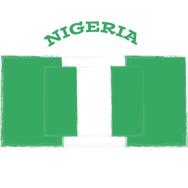 Nijerya bayrak beyaz arka plan üzerinde