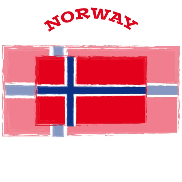 흰색 바탕에 노르웨이 깃발 — 스톡 벡터