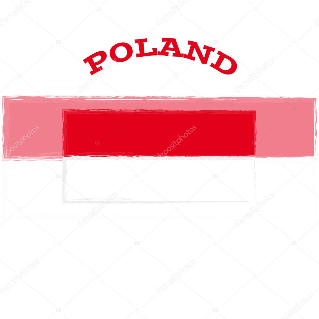 Poland flag on white background