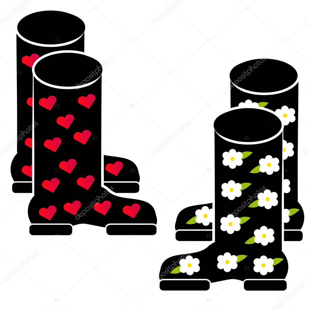 Wellies on white background