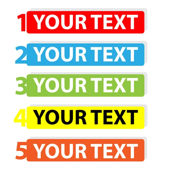 Étiquettes de couleur avec numéro sur fond blanc — Image vectorielle