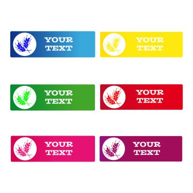 Etiketler beyaz zemin üzerine Mısır kulakları ile