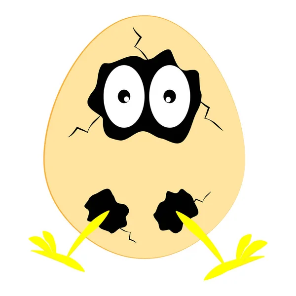 Funny egg with eyes and legs on white background — Stock Vector
