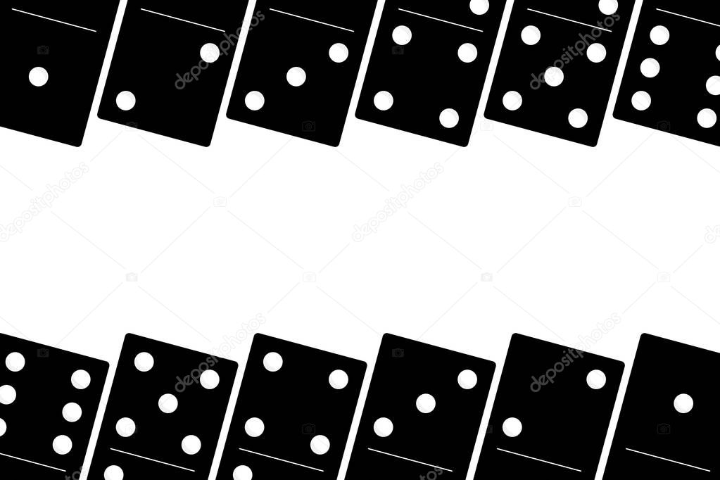 Domino black set vector illustration on white background