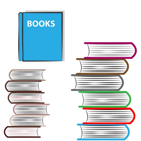 Bücher auf weißem Hintergrund — Stockvektor