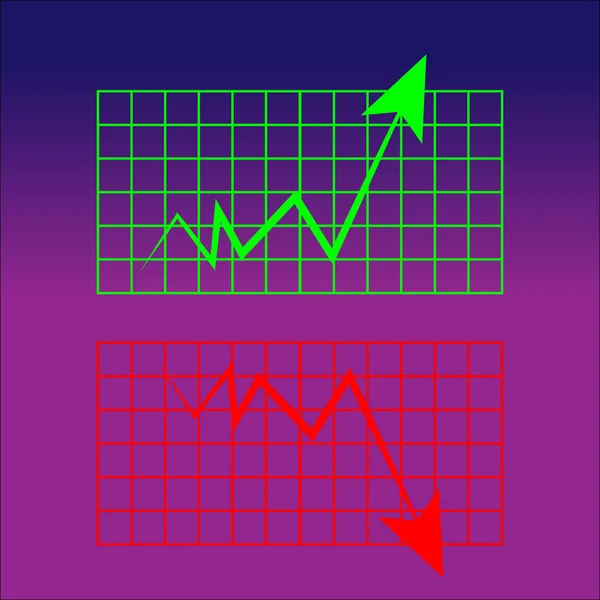 Gráfico abstracto sobre fondo azul púrpura — Vector de stock