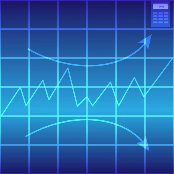 Абстрактный график на синем фоне — стоковый вектор
