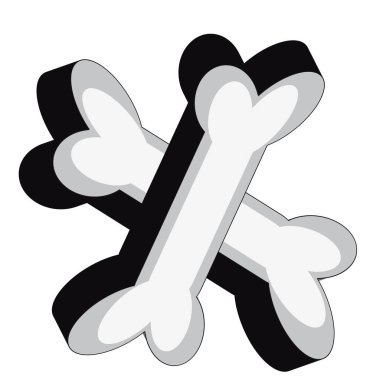 Beyaz arka plan üzerinde 3D köpek kemiği. Hayvan yemi.