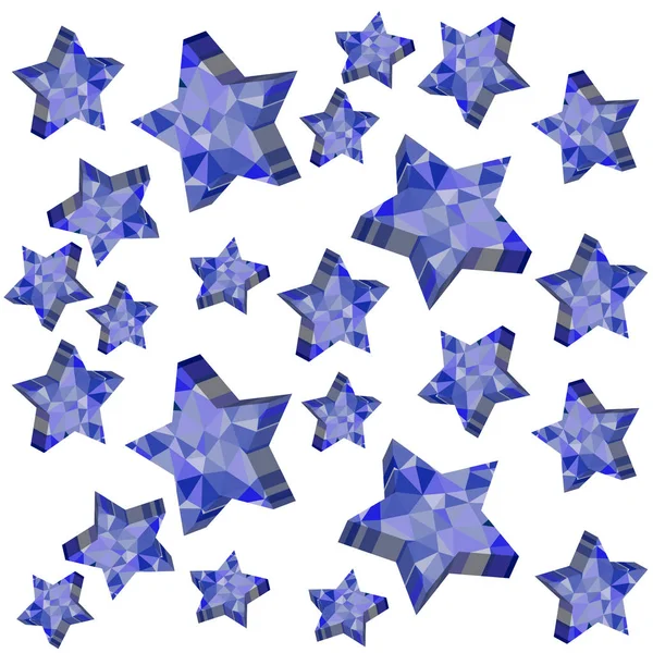 3D estrellas que caen aisladas sobre fondo blanco — Vector de stock