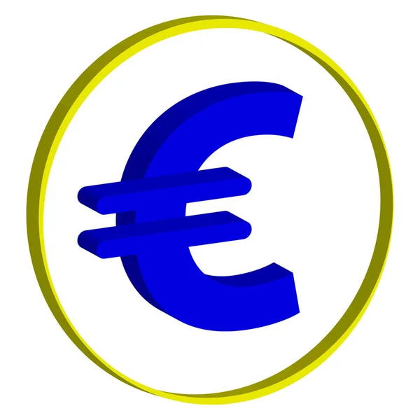 3D euro symbol na bílém pozadí — Stockový vektor