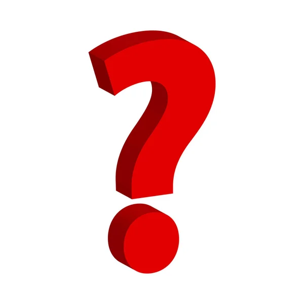 3D soru beyaz zemin üzerine izole işareti