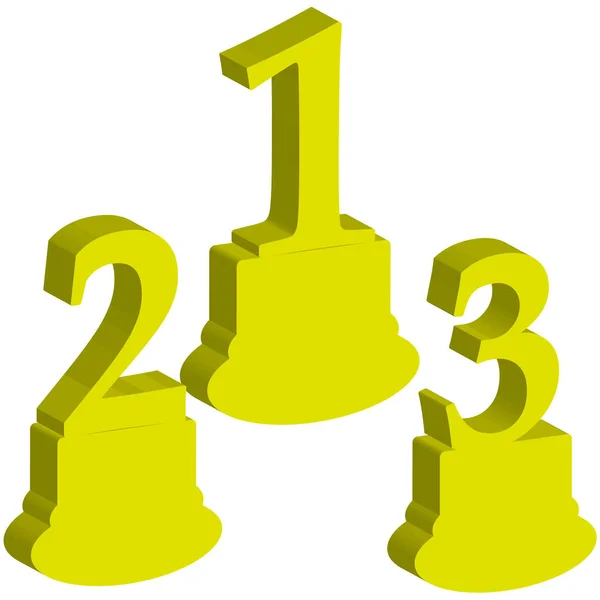 3D-nummer 1,2,3, award op witte achtergrond — Stockvector
